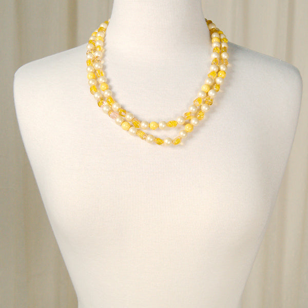 Yellow Pearl Clasp Necklace Cats Like Us