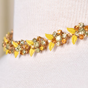 Yellow Rhinestone Necklace Cats Like Us