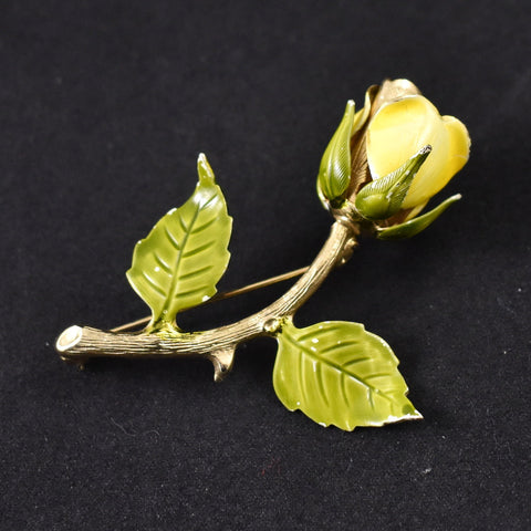 Yellow Rose Enamel Pin Cats Like Us