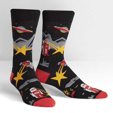 Zap Zap Robot Crew Socks Cats Like Us