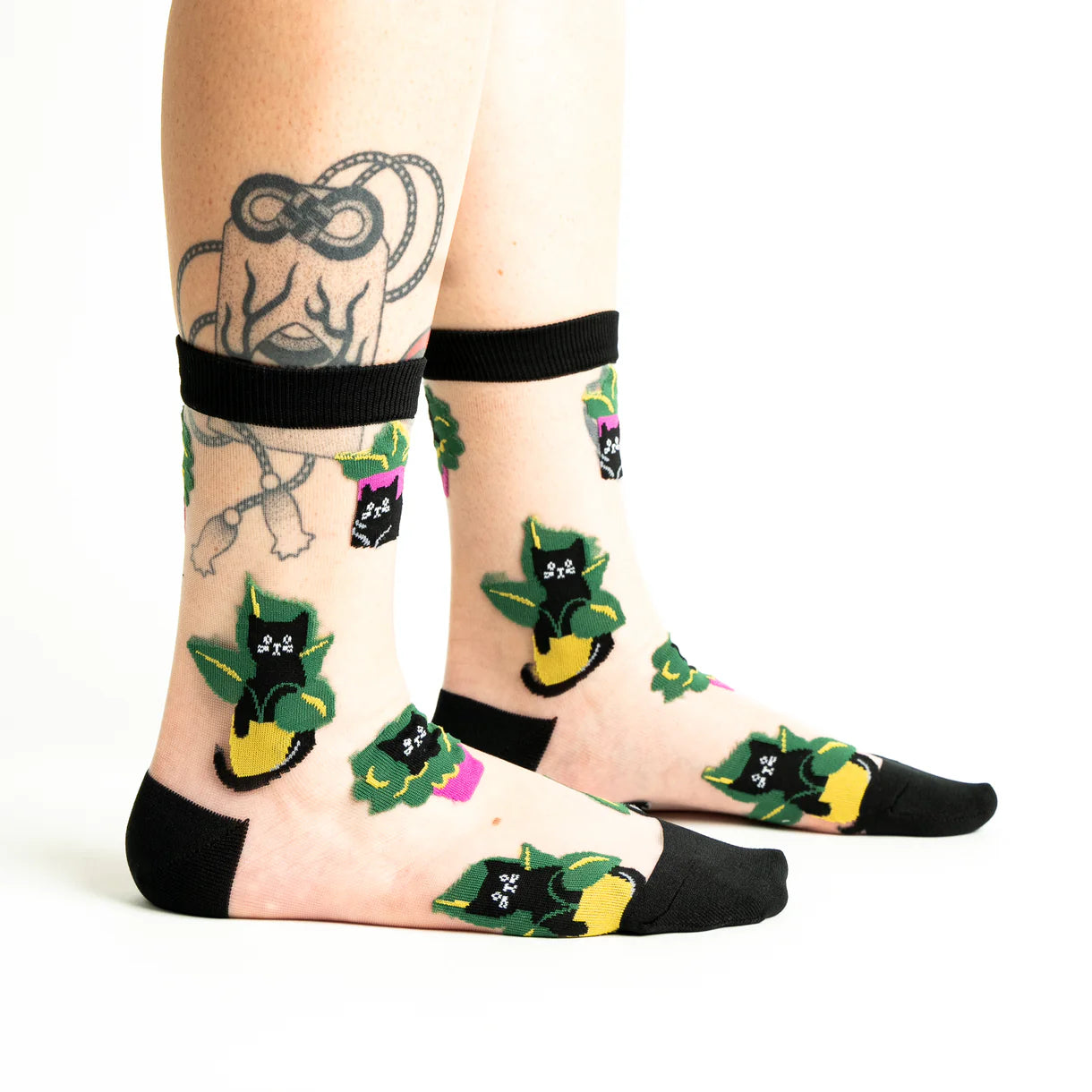 I Do What I Want Cat & Plant Sheer Socks